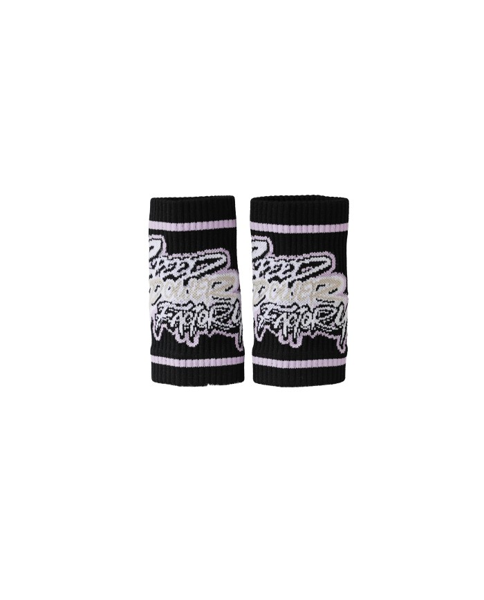 Muñequeras Negras/Light Purple