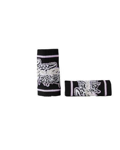 Muñequeras Negras/Light Purple