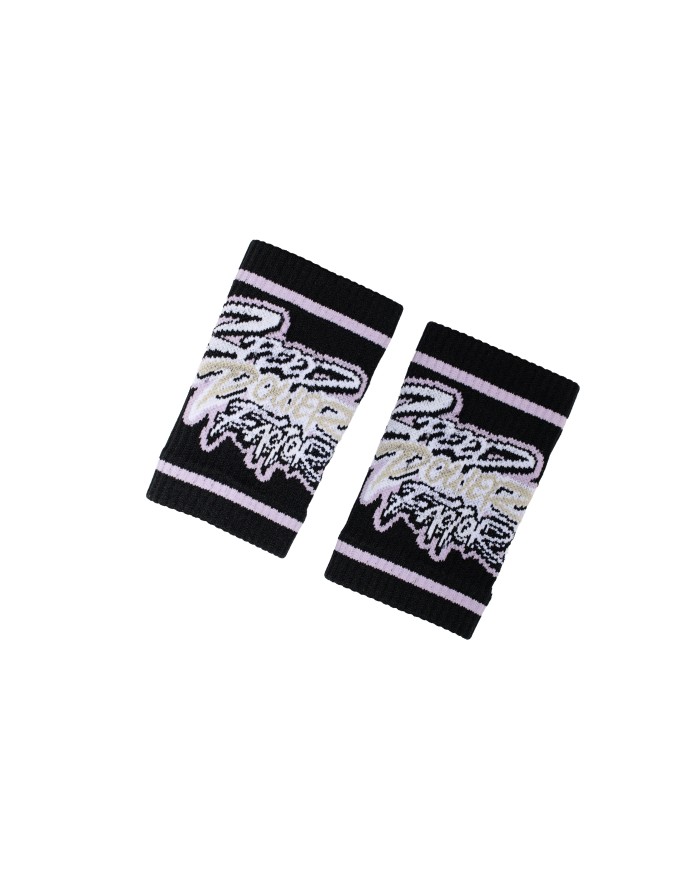 Muñequeras Negras/Light Purple